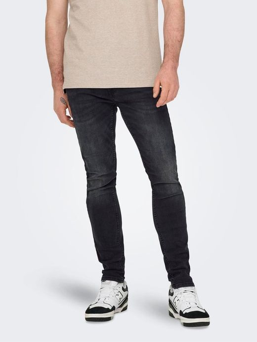 Tejano 5 bolsillos skinny Only & Sons Black Denim
