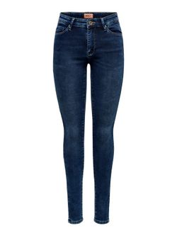 Vita media 5 tasche in denim super elastico Solo blu scuro