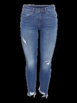 Tejano 5 bolsillos tobillero con rotos Noisy May Dark Blue