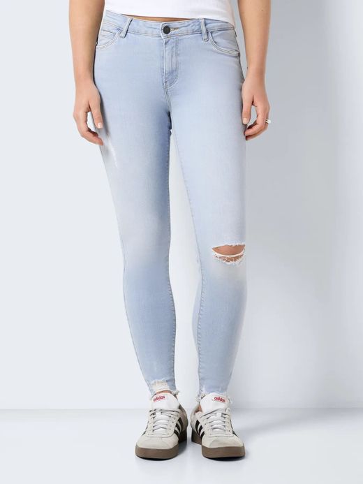 Tejano 5 bolsillos tobillero con rotos Noisy May Light Blue Den