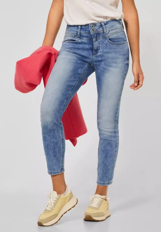 Tejano 5 bolsillos tobillero desgastado Street One Light Blue Den