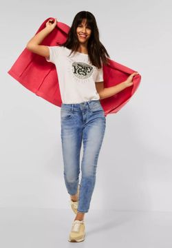 Tejano 5 bolsillos tobillero desgastado Street One Light Blue Den