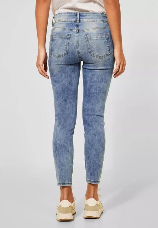 Tejano 5 bolsillos tobillero desgastado Street One Light Blue Den