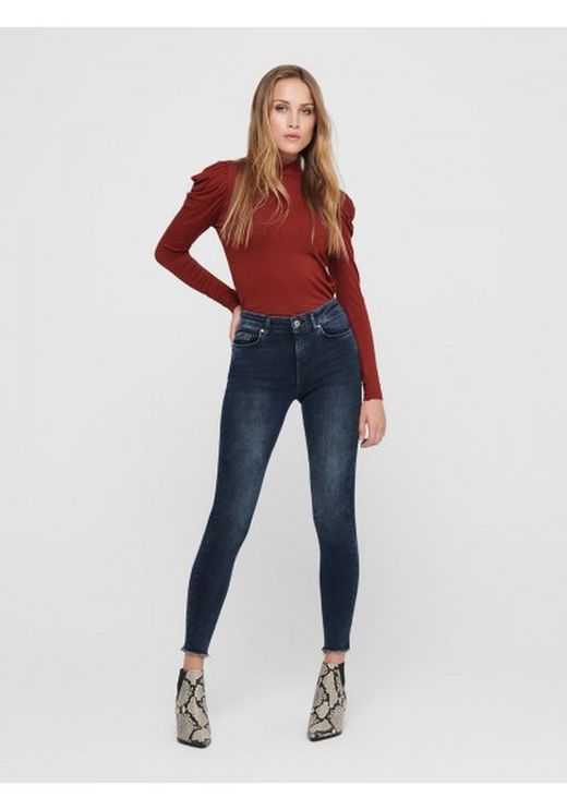 Tejano 5 bolsillos tobillero oscuro Only Blue Black