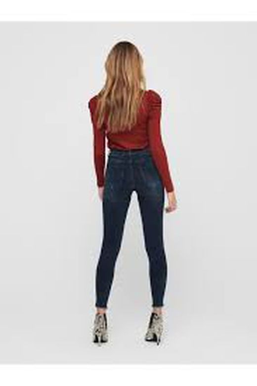 Tejano 5 bolsillos tobillero oscuro Only Blue Black