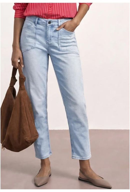 Tejano 7/8 con efecto desgastado Street One Bleach Blue