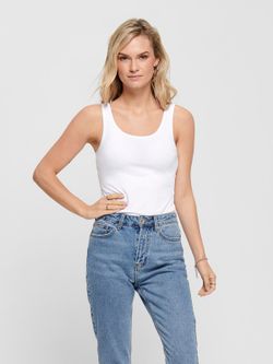 Top básico de tirantes elástico Only White