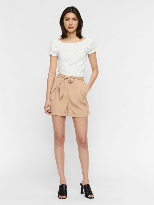 Top bordado con manga abullonada Vero Moda Snow White