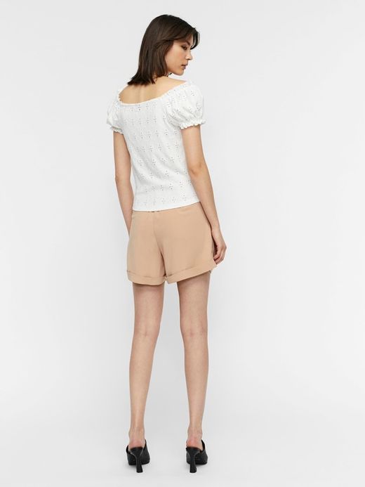 Top bordado con manga abullonada Vero Moda Snow White