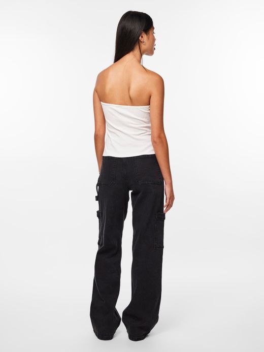 Top canalé palabra de honor Pieces Cloud Dancer