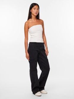 Top canalé palabra de honor Pieces Cloud Dancer