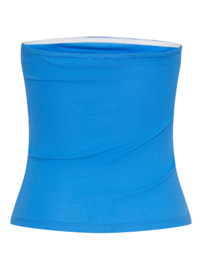 Top canalé palabra de honor Pieces French Blue