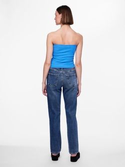 Top canalé palabra de honor Pieces French Blue