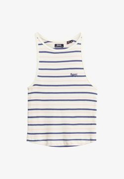 Top corto canalé rayas Superdry Navy