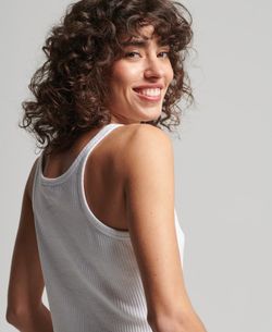 Top corto canalé Superdry White