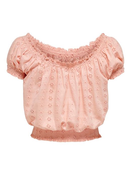 Top corto con calado floral Only Peach Whip