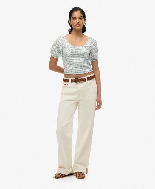 Top corto con estampado bicolor Superdry Diamond Tilde