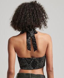 Top corto estampado Superdry Black