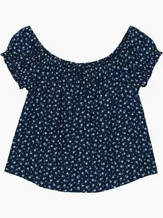 Top de m/c con estampado flores Superdry Navy