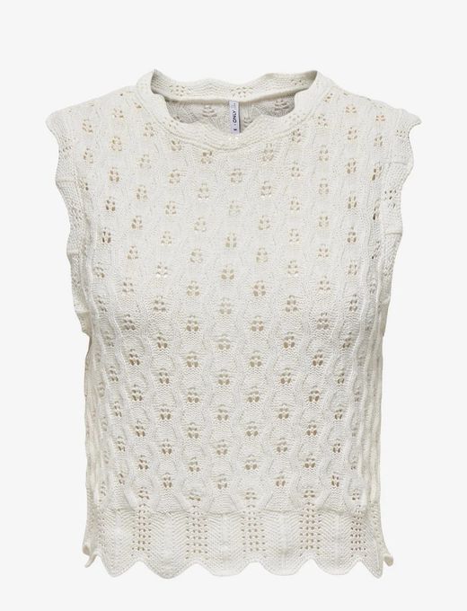 Top de punto s/m con calados Only Cloud Dancer