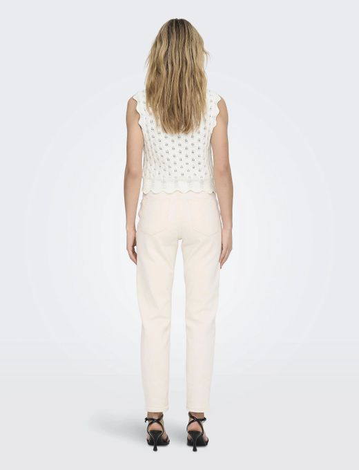 Top de punto s/m con calados Only Cloud Dancer