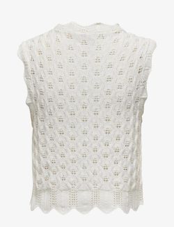 Top de punto s/m con calados Only Cloud Dancer