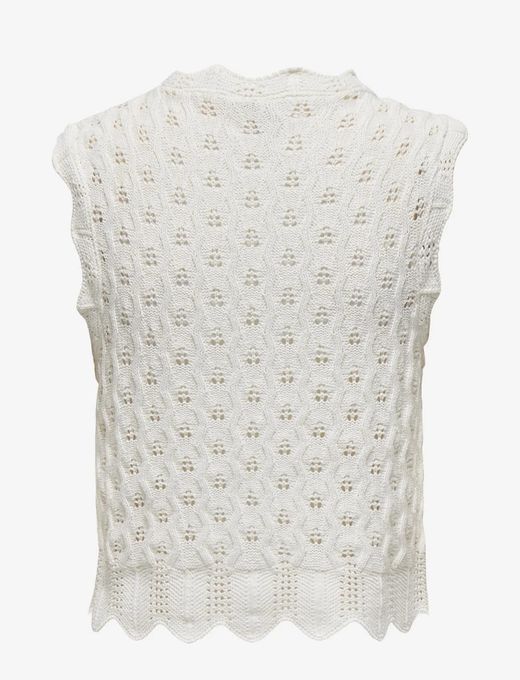 Top de punto s/m con calados Only Cloud Dancer