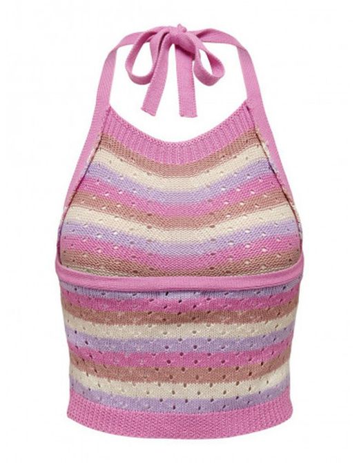 Top de punto con rayas multicolor Jdy Fucsia