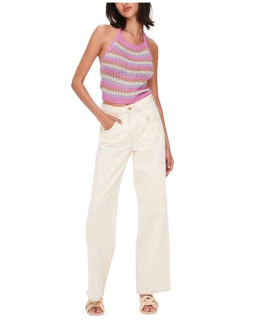 Top de punto con rayas multicolor Jdy Fucsia