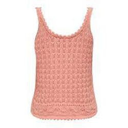 Top de punto de tirantes calado Only Light Pink
