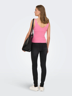 Top de punto de tirantes canalé Jdy Rose