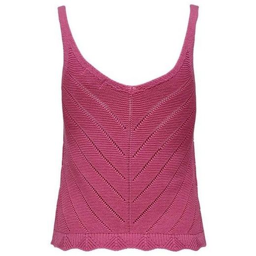 Top de punto de tirantes con calados oblicuos Only Strawberry Cream