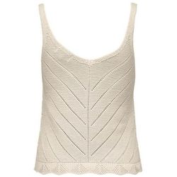 Top de punto de tirantes con calados oblicuos Only Whitecap Gray