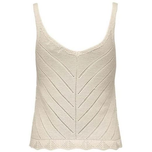 Top de punto de tirantes con calados oblicuos Only Whitecap Gray