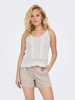 Top de punto de tirantes con calados Only Cloud Dancer