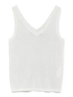 Top de punto de tirantes cuello pico Vero Moda Snow White