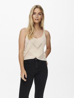 Top de punto de tirantes Jdy Beige