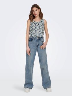 Top de tirante ancho con estampado geométrico Only Faded Denim