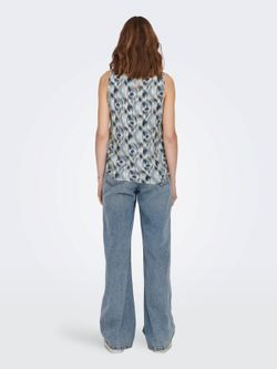 Top de tirante ancho con estampado geométrico Only Faded Denim