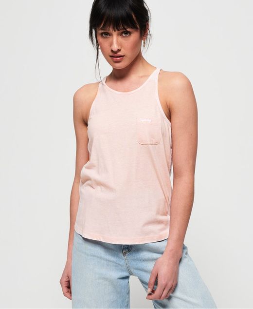 Superdry Pink Basic Pocket Tank Top