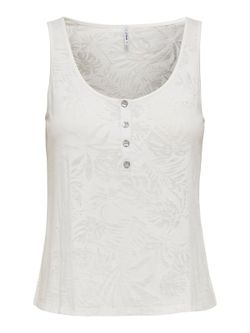 Nur Cloud Dancer Basic geknöpftes Tanktop