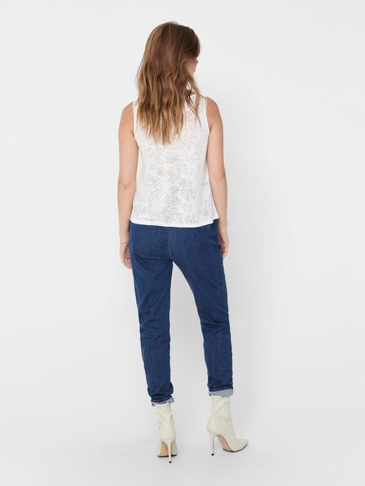 Nur Cloud Dancer Basic geknöpftes Tanktop