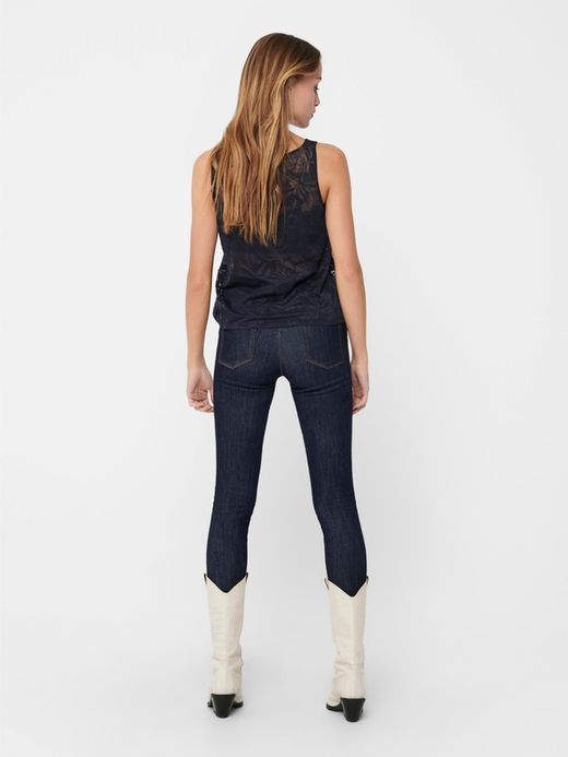 Nur Nachthimmel Basic geknöpftes Tanktop