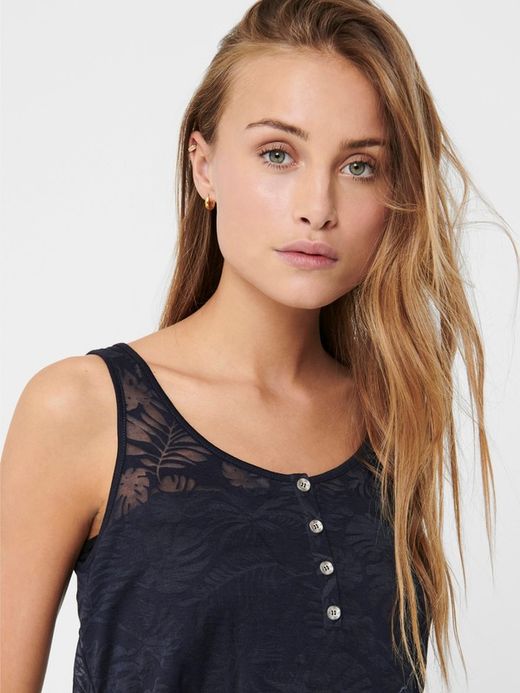 Nur Nachthimmel Basic geknöpftes Tanktop