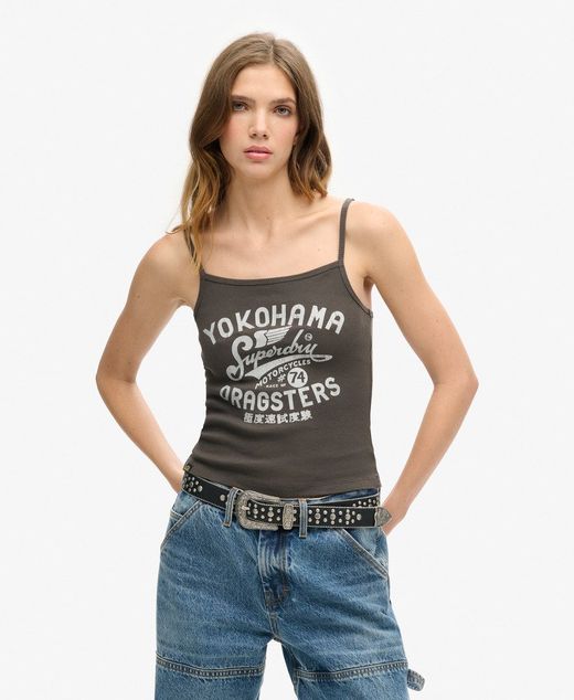 Top de tirantes canalé con print vintage Superdry Vintage