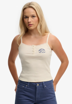 Top de tirantes canalé Superdry Off White