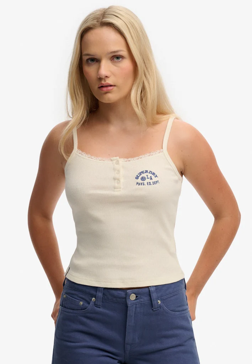 Top de tirantes canalé Superdry Off White