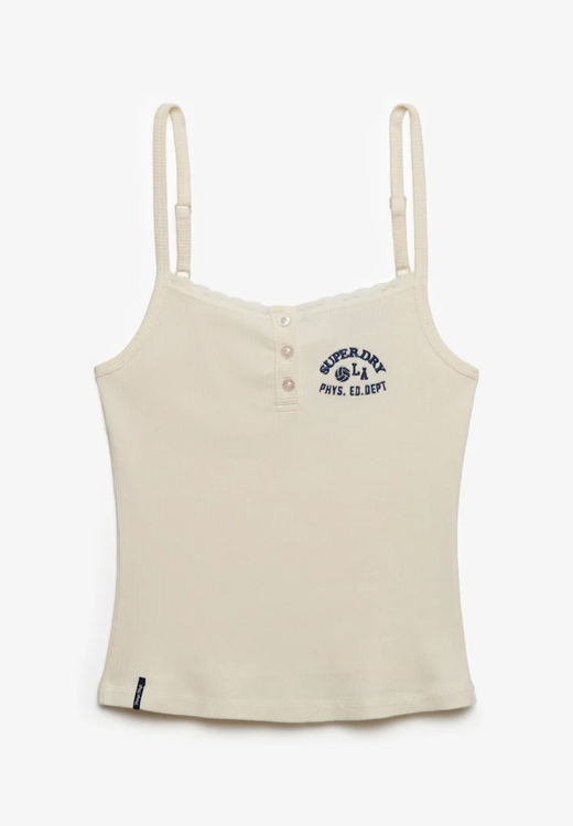 Top de tirantes canalé Superdry Off White