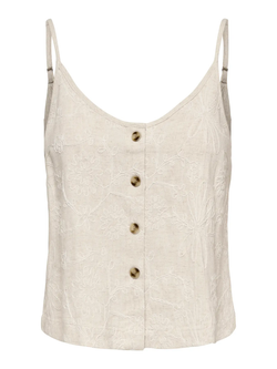 Top de tirantes con bordado floral monocolor Only Moonbean