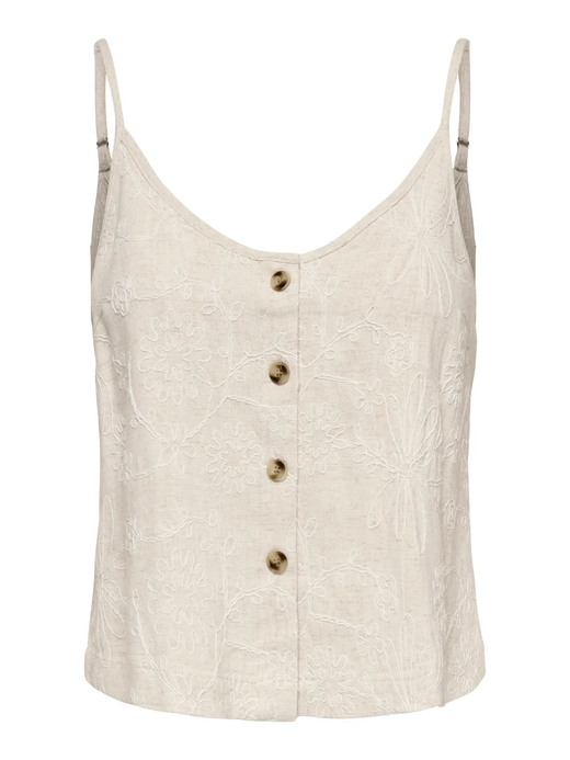 Top de tirantes con bordado floral monocolor Only Moonbean